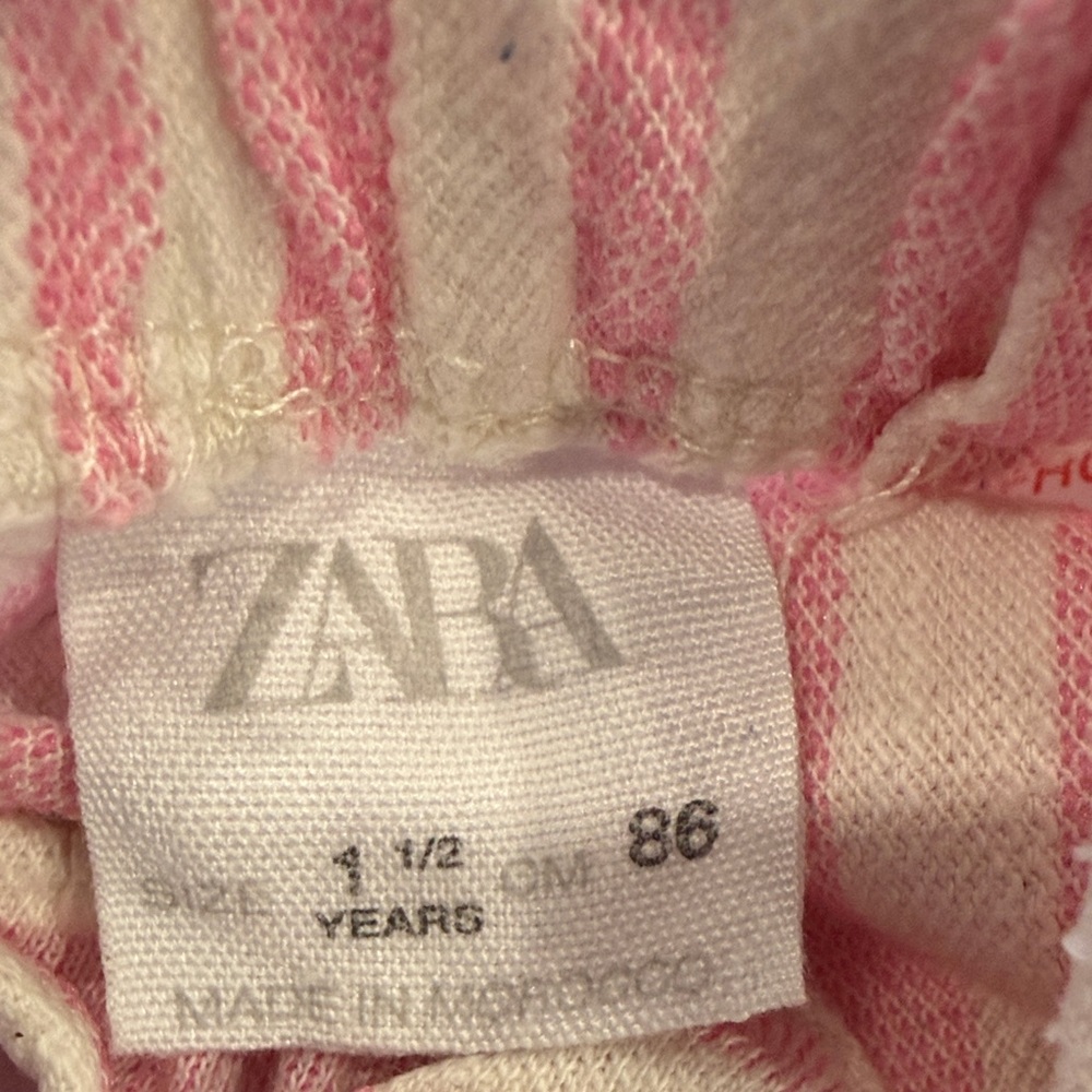 Zara Pink and White Striped Kids Overalls - Picture 2 of 2